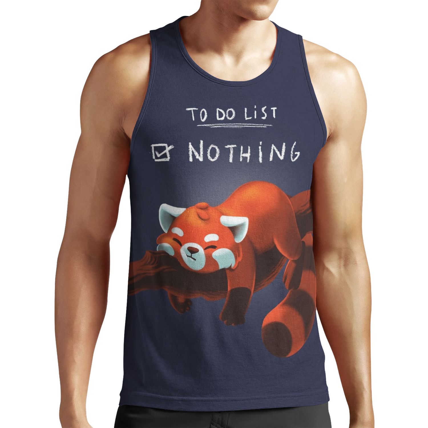 Red Panda Day To Do List Nothing Cute Fluffy Animal Procrastinate All-over-print Unisex Tank Top
