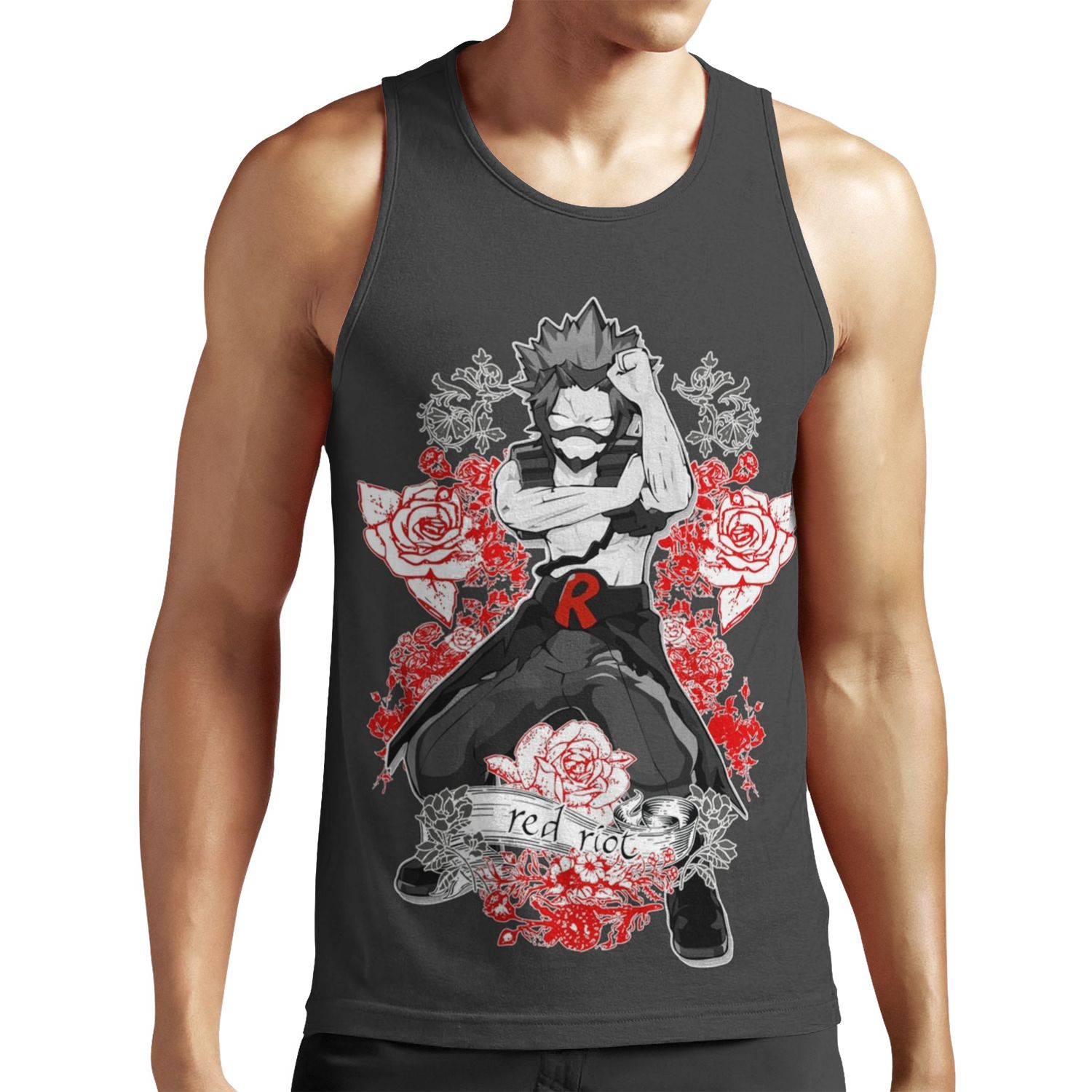 Red Riot Flower Boy ~ Kirishima Eijirou My Hero Academia All-over-print Unisex Tank Top