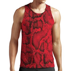 Red Snakeskin All-over-print Unisex Tank Top