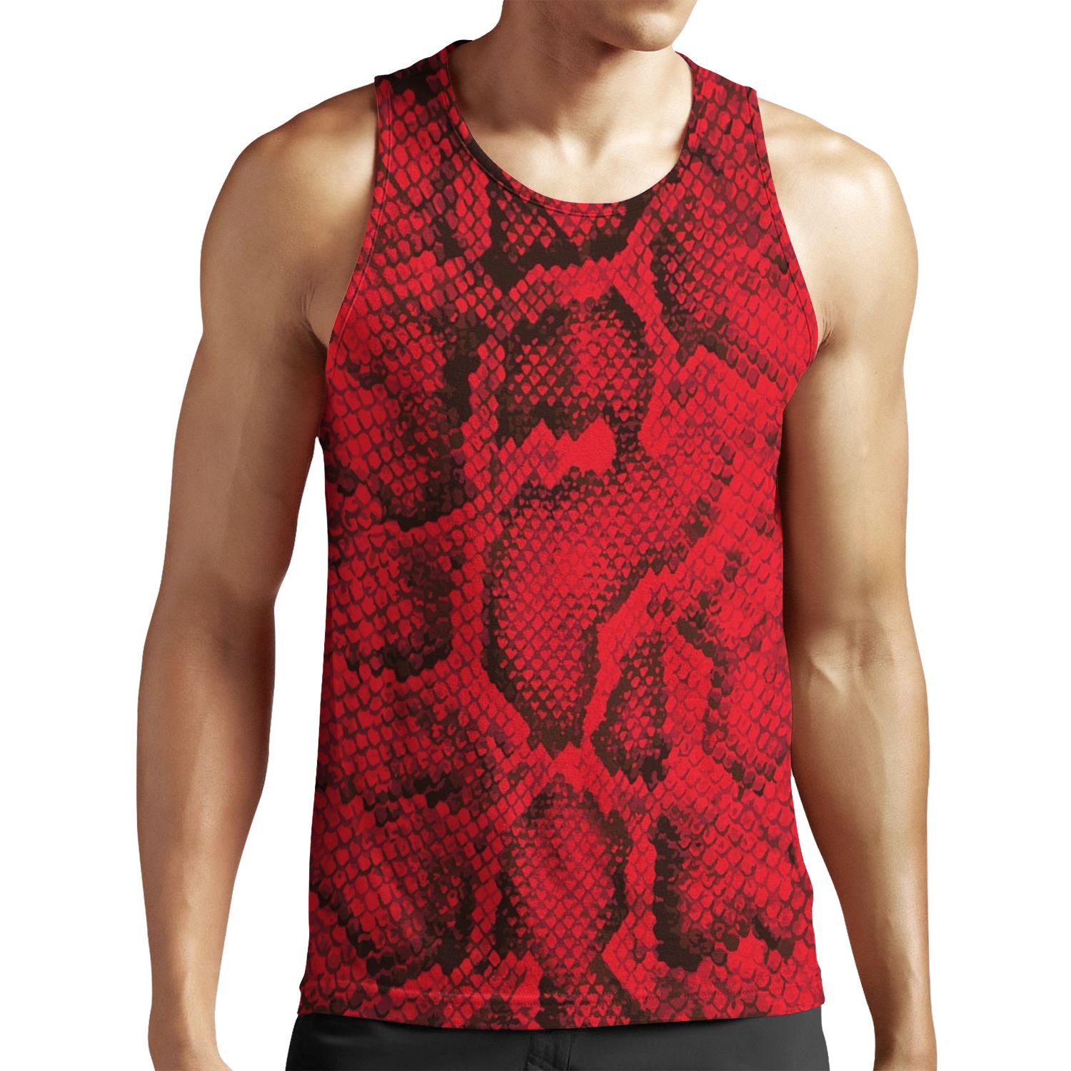 Red Snakeskin All-over-print Unisex Tank Top