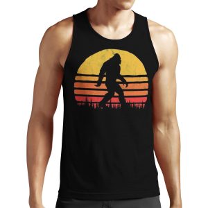 Retro Bigfoot Silhouette Sun Vintage Believe All-over-print Unisex Tank Top