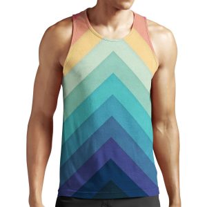 Retro Chevrons 002 All-over-print Unisex Tank Top