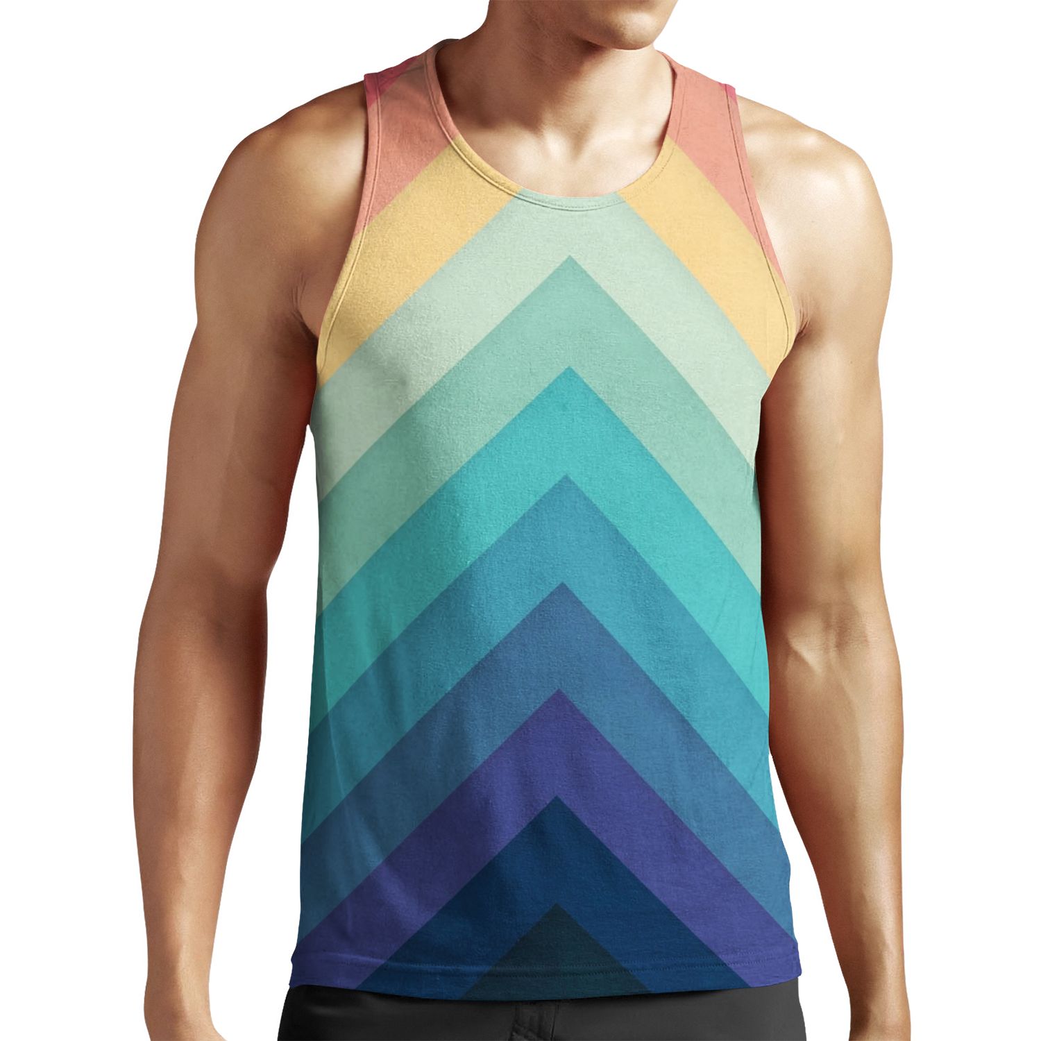 Retro Chevrons 002 All-over-print Unisex Tank Top