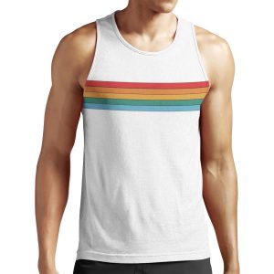 Retro Rainbow Stripes Thin All-over-print Unisex Tank Top