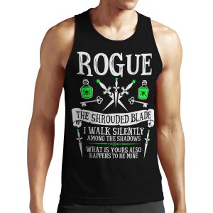 Rogue The Shrouded Blade Dungeons And Dragons White Text All-over-print Unisex Tank Top