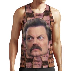 Ron Swanson Head Print All-over-print Unisex Tank Top
