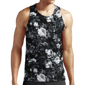Roses Black And White All-over-print Unisex Tank Top