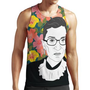 Ruth Bader Ginsburg Floral All-over-print Unisex Tank Top