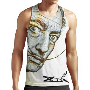 Salvador Dali Portrait Weird Look Yellow And Blue All-over-print Unisex Tank Top