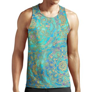 Sapphire And Jade Stained Glass Mandalas All-over-print Unisex Tank Top