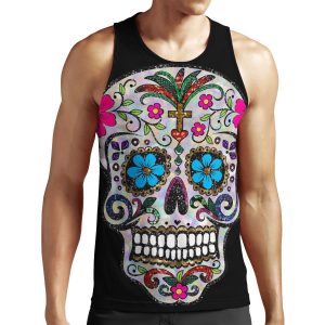 Sequin Print Sugar Skulls All-over-print Unisex Tank Top