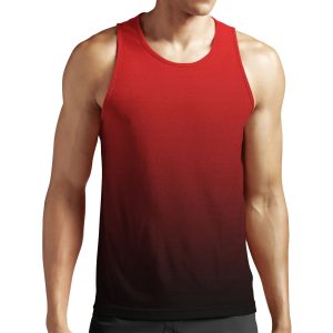 Shades Of Red Black To Red Gradient Minimalist Ombre All-over-print Unisex Tank Top