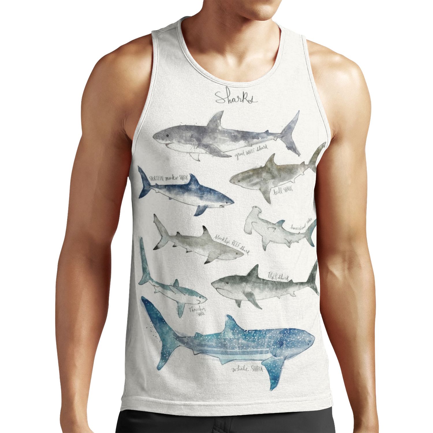 Sharks All-over-print Unisex Tank Top