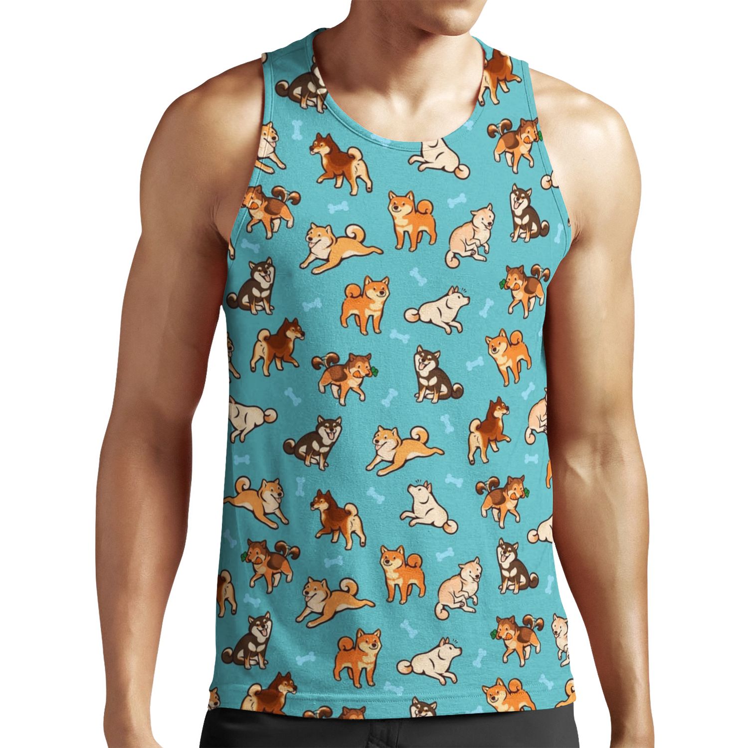 Shibes In Blue All-over-print Unisex Tank Top