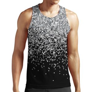 Silver Glitter All-over-print Unisex Tank Top