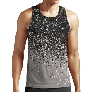 Silver Gray Glitter 1 Faux Glitter Shiny Decor Art All-over-print Unisex Tank Top