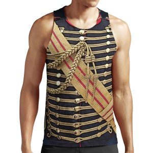 Simulated Uniform%3B Blue Hussar Jacket With Gold Trim All-over-print Unisex Tank Top