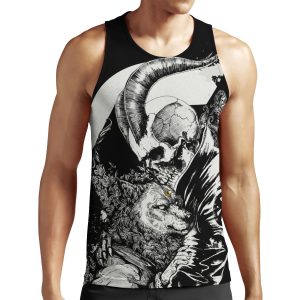 Skull Boy And The Wolf All-over-print Unisex Tank Top