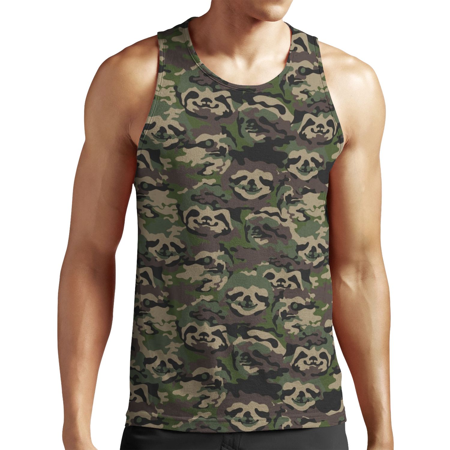 Sloth Camouflage All-over-print Unisex Tank Top