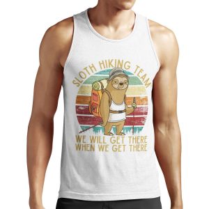 Sloth Hiking Team We Will Get There When We Get There Funny Vintage All-over-print Unisex Tank Top