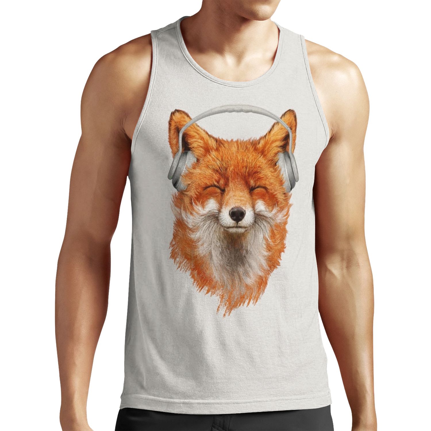 Smiling Musical Fox All-over-print Unisex Tank Top