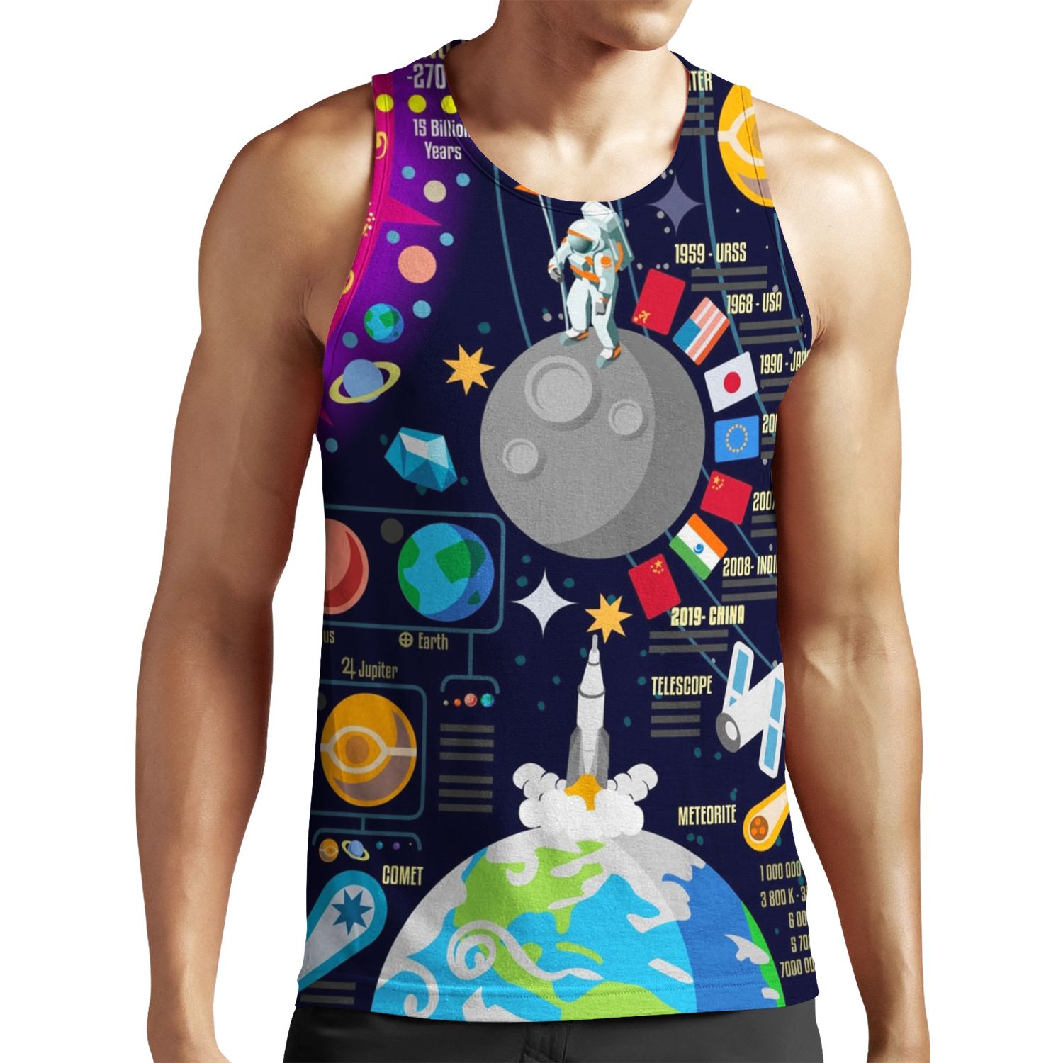 Space Universe Infographics Big Bang All-over-print Unisex Tank Top