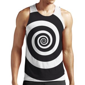 Spiral Hypnotic Retro Mind Control Visual Illusion Black And White Hd High Quality All-over-print Unisex Tank Top
