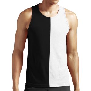 Split Black And White All-over-print Unisex Tank Top