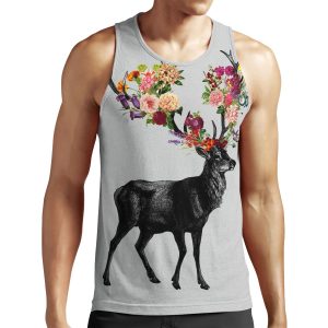 Spring Itself Deer Floral All-over-print Unisex Tank Top