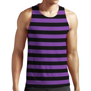 Stripes Purple Black All-over-print Unisex Tank Top