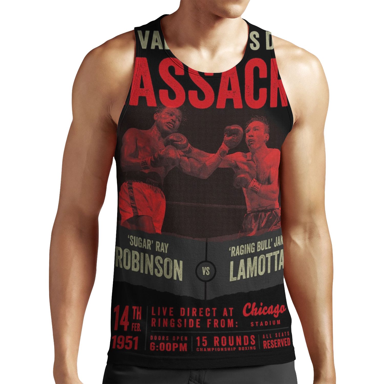 Sugar Ray Robinson Vs Jake Lamotta Shirt All-over-print Unisex Tank Top