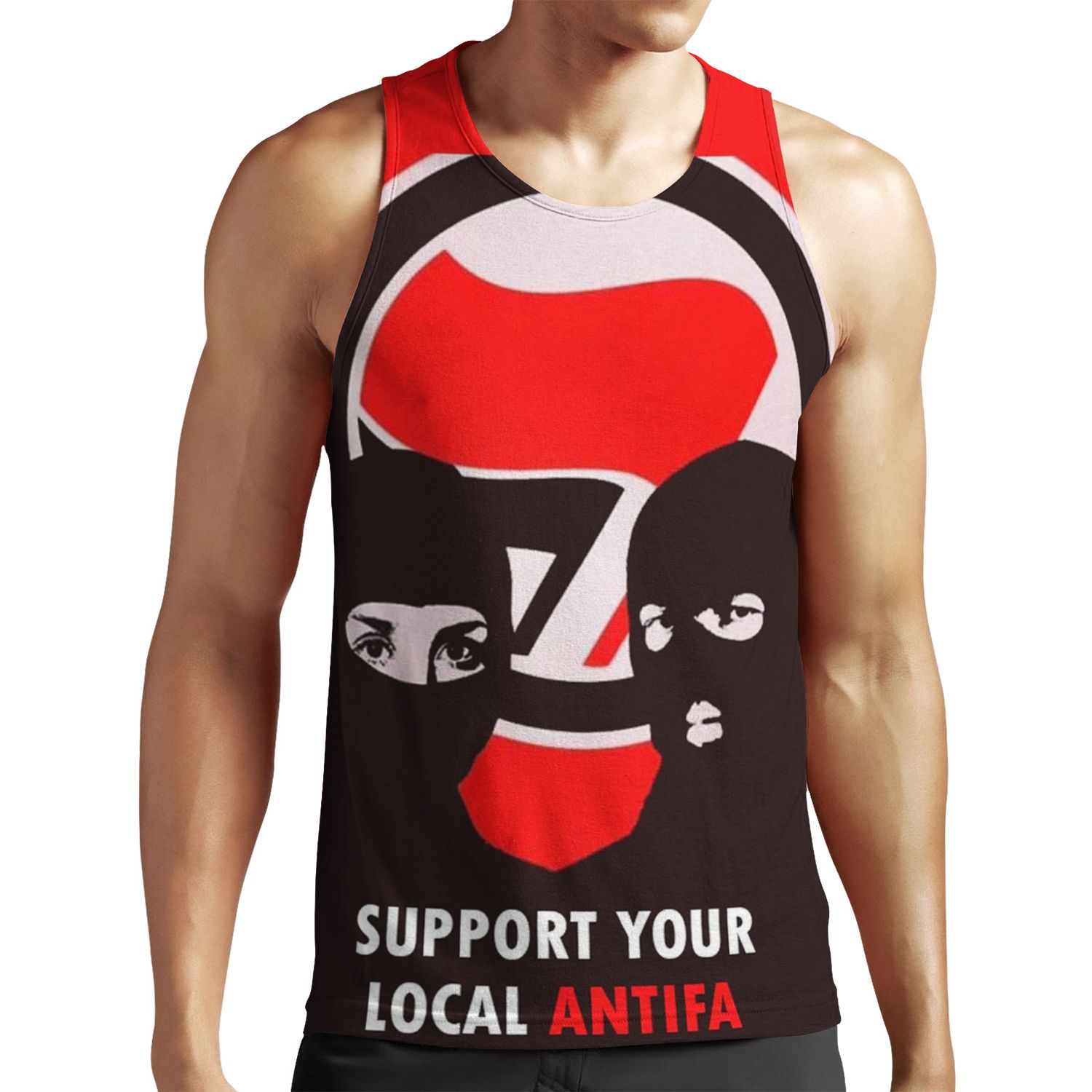 Support Your Local Antifa Anti Fascist Action All-over-print Unisex Tank Top