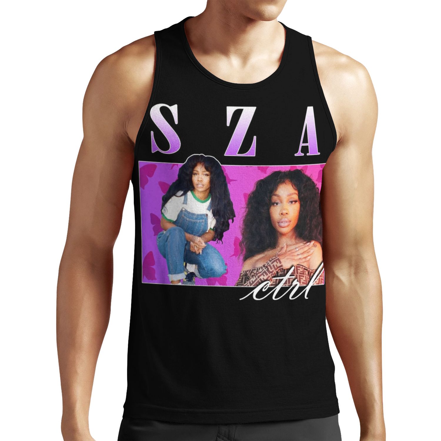 Sza Retro Vintage Hip Hop Tee 90 S Aesthetic All-over-print Unisex Tank Top