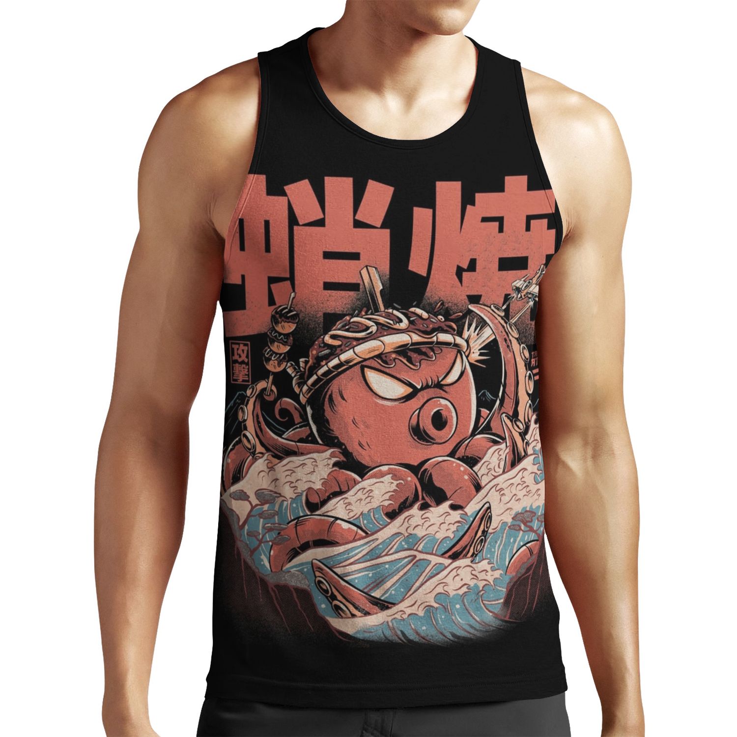 Takoyaki Attack Black Version All-over-print Unisex Tank Top