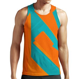 Teal And Orange Abstract Art All-over-print Unisex Tank Top