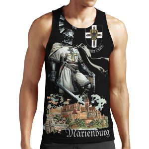 Teutonic Knight With Coat Of Arms And Marienburg Castle All-over-print Unisex Tank Top