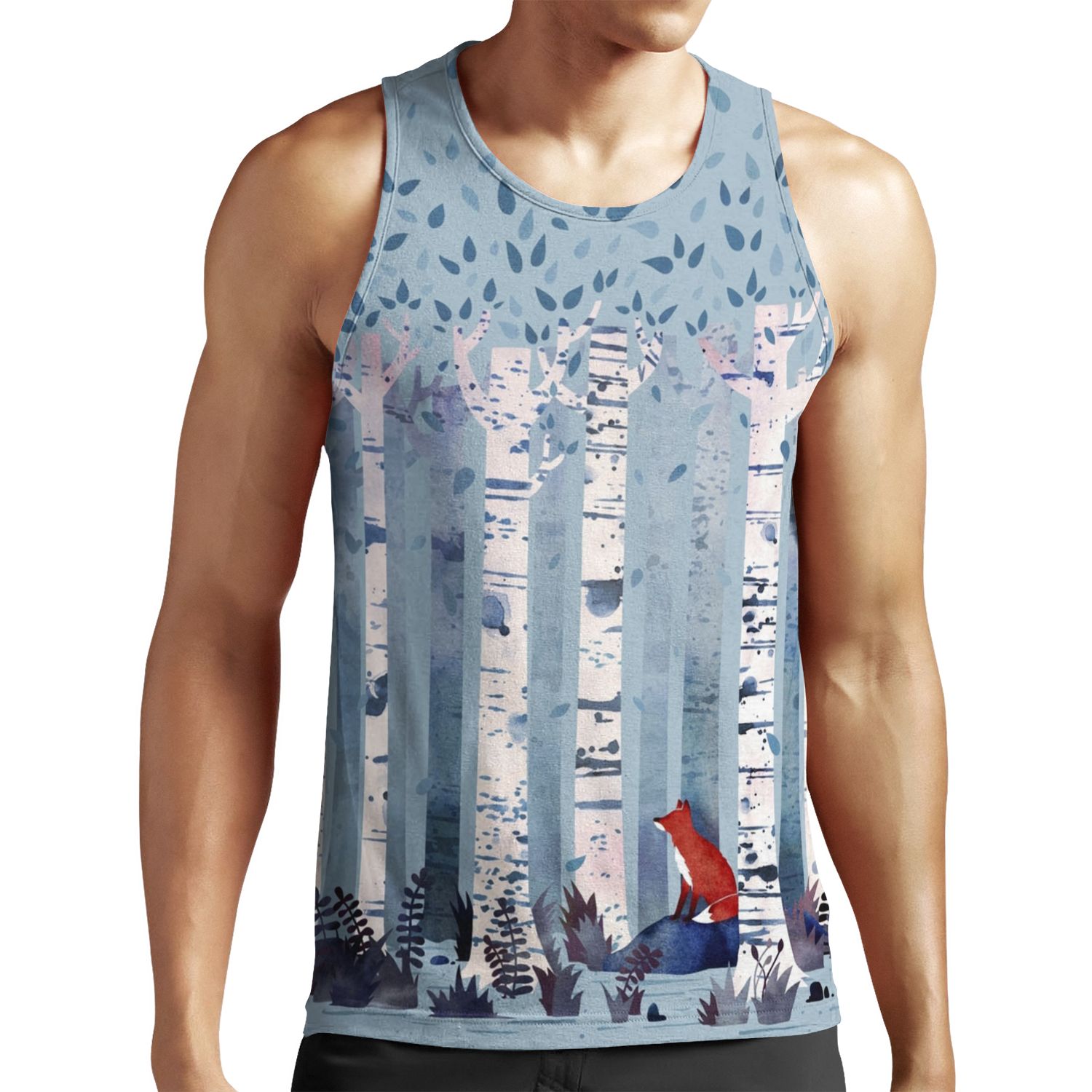 The Birches In Blue All-over-print Unisex Tank Top