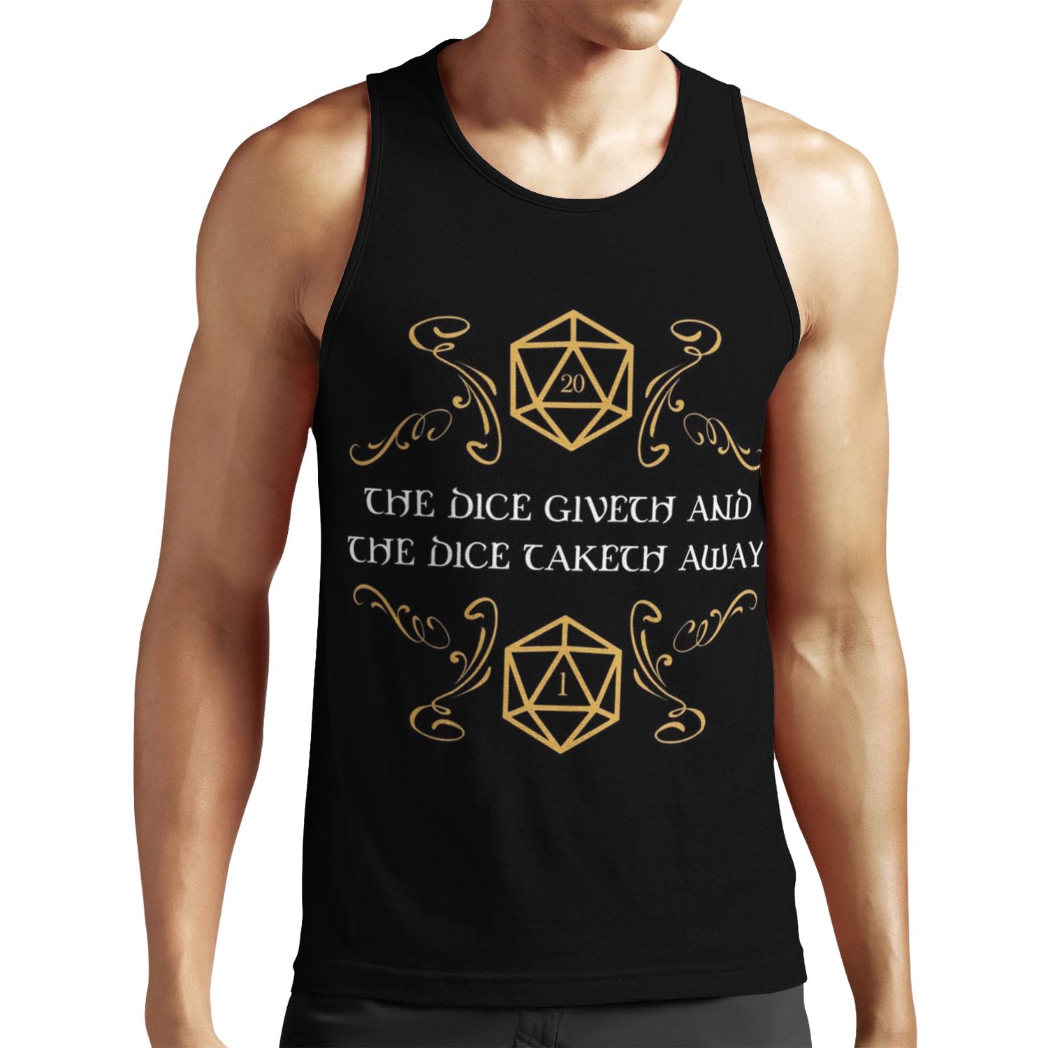 The Dice Giveth And Taketh Away Natural 20 And Critical Fail All-over-print Unisex Tank Top