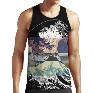 The Great Wave Color Glitch All-over-print Unisex Tank Top