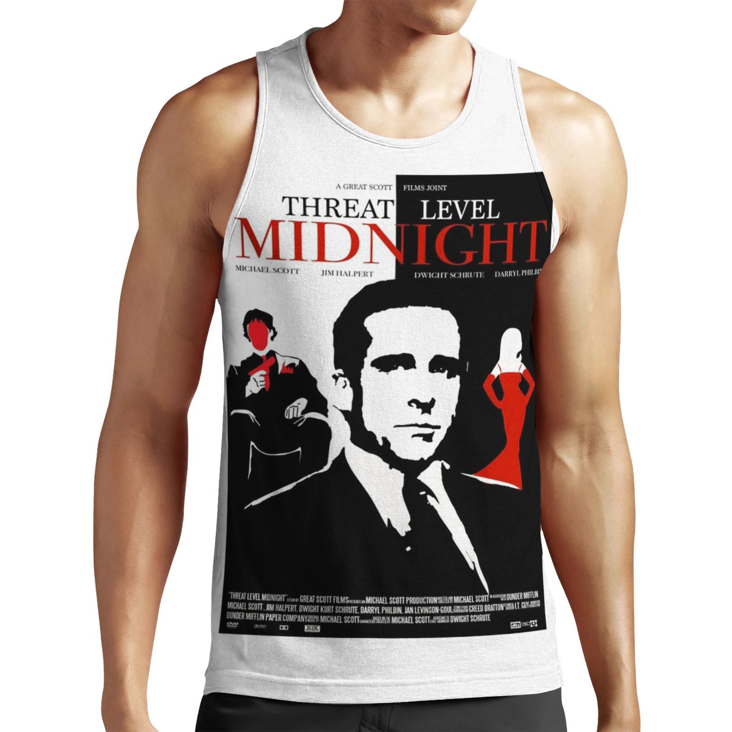 The Office Threat Level Midnight Movie Poster All-over-print Unisex Tank Top