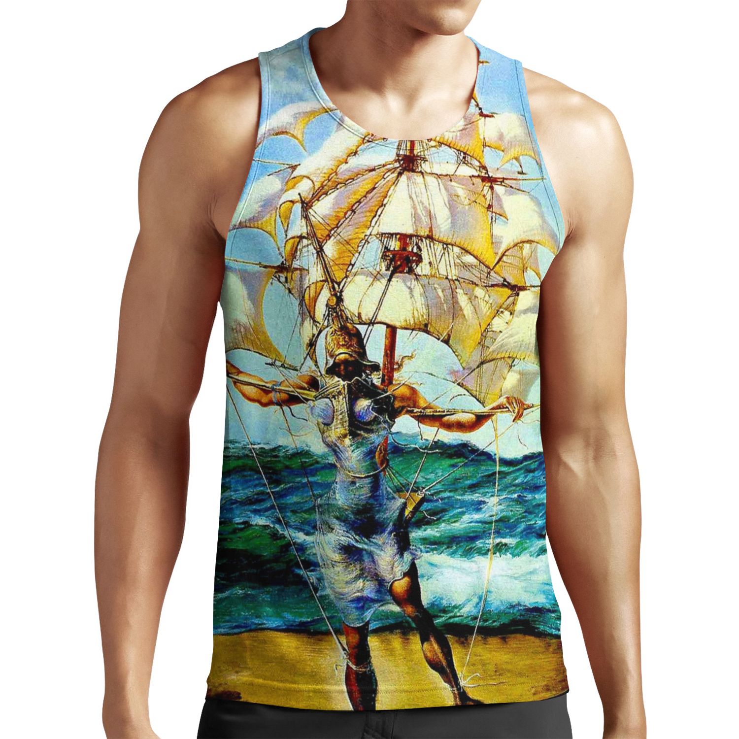 The Ship Vintage Abstract Fantasy Painting Print All-over-print Unisex Tank Top