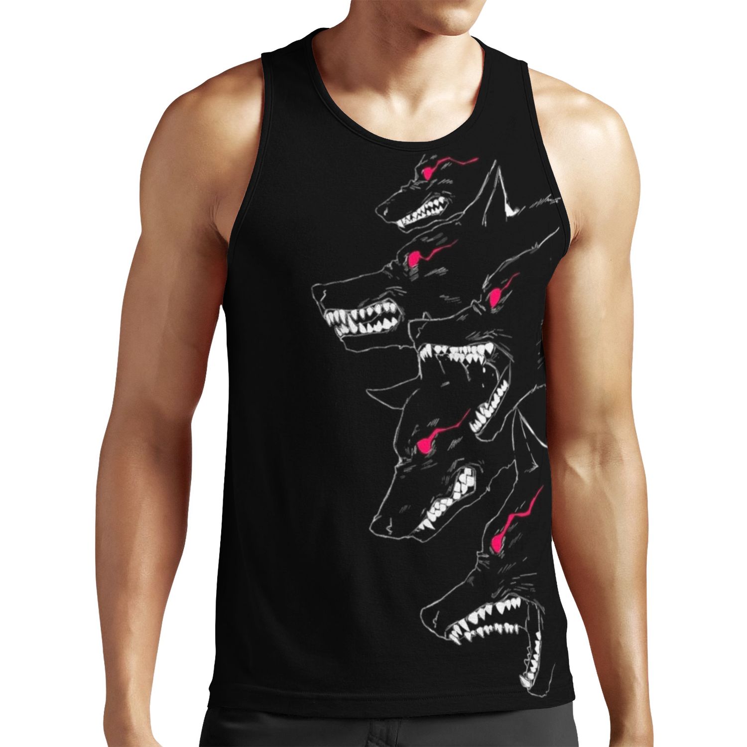 The Wolf On Black All-over-print Unisex Tank Top
