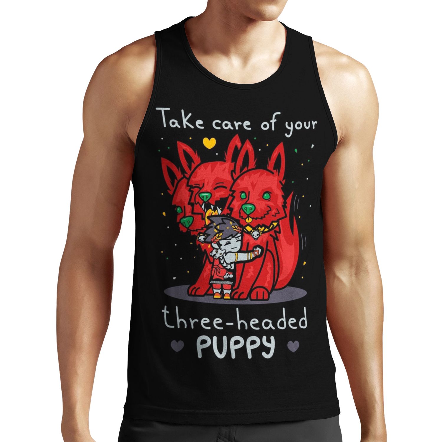 Three Headed Puppy All-over-print Unisex Tank Top