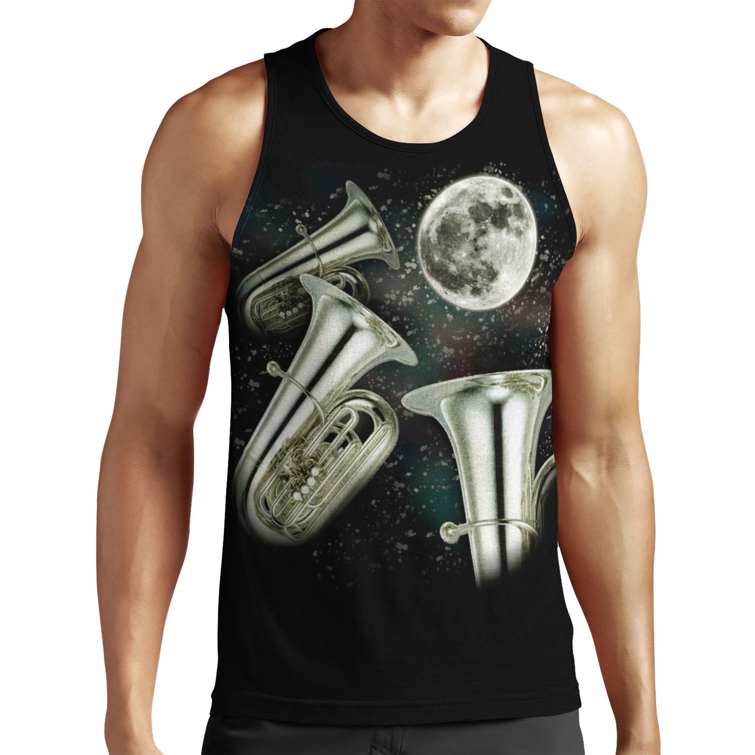 Three Tuba Moon All-over-print Unisex Tank Top