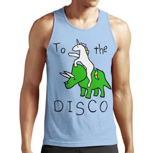 To The Disco Unicorn Riding Triceratops All-over-print Unisex Tank Top