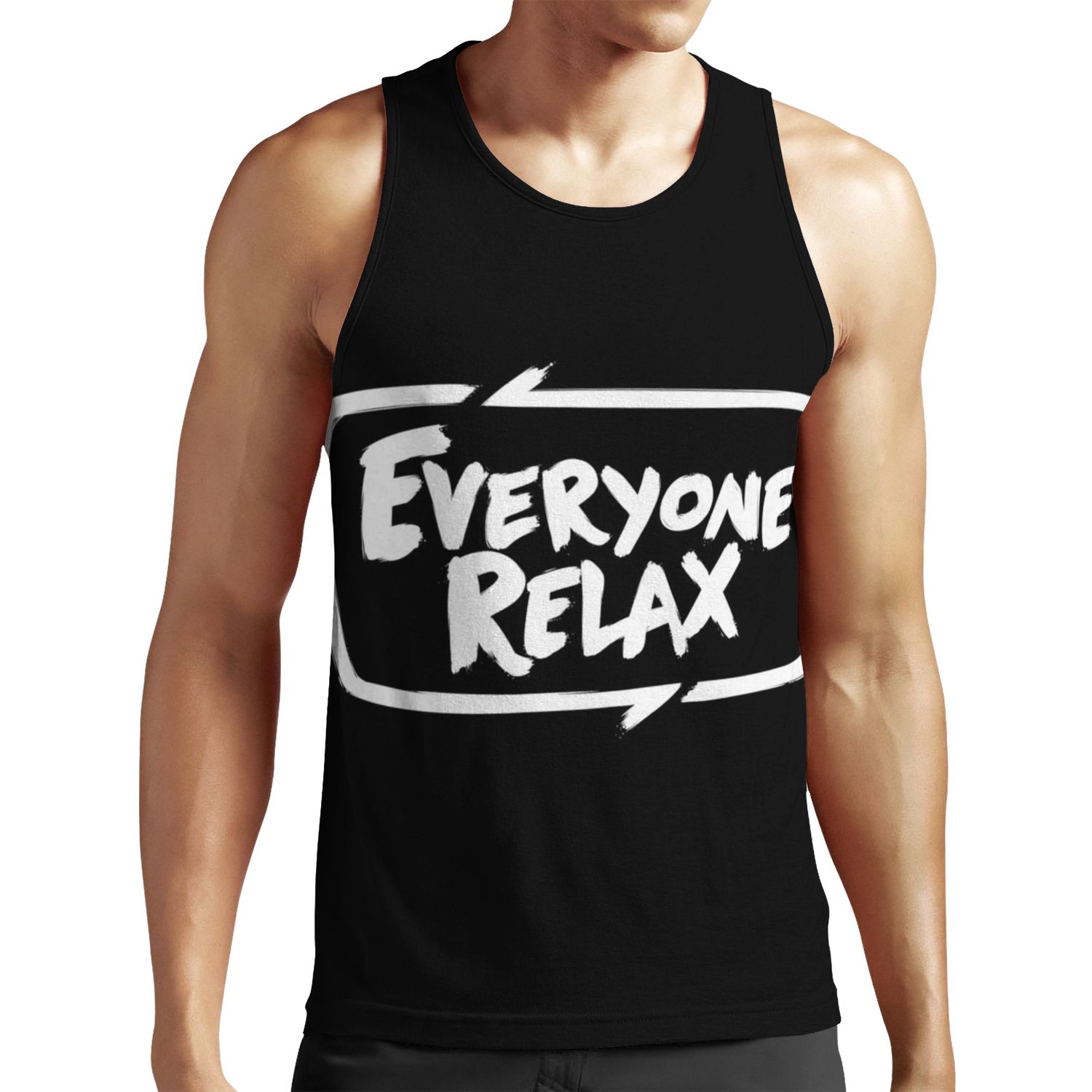 Tofop Everyone Relax White All-over-print Unisex Tank Top