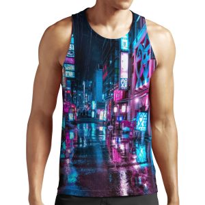 Tokyo At Night Shimbashi All-over-print Unisex Tank Top
