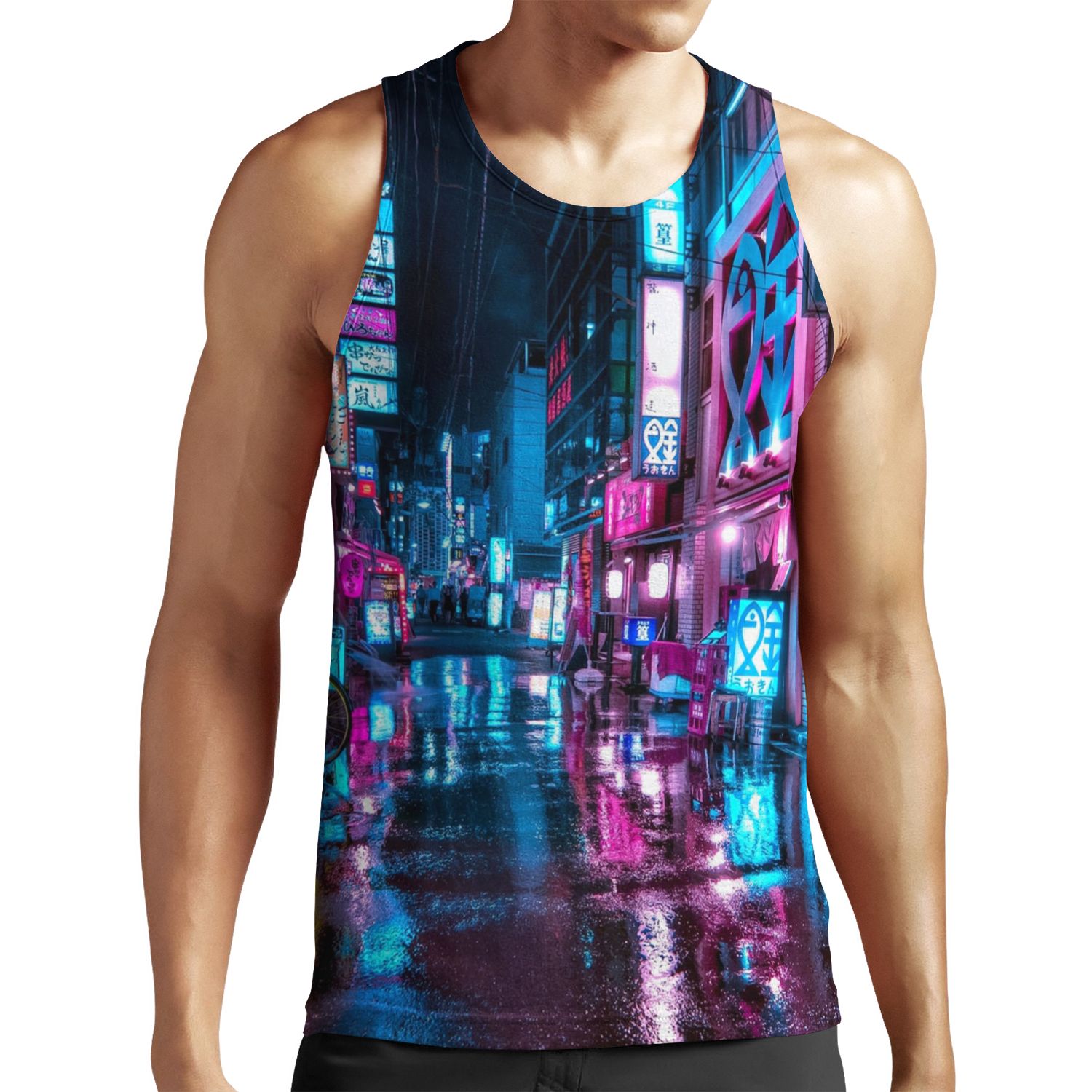Tokyo At Night Shimbashi All-over-print Unisex Tank Top