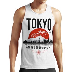 Tokyo I Don%27T Speak Japanese Black Version All-over-print Unisex Tank Top