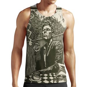 Tom Waits Smoking A Cigarette Graphite Artwork All-over-print Unisex Tank Top